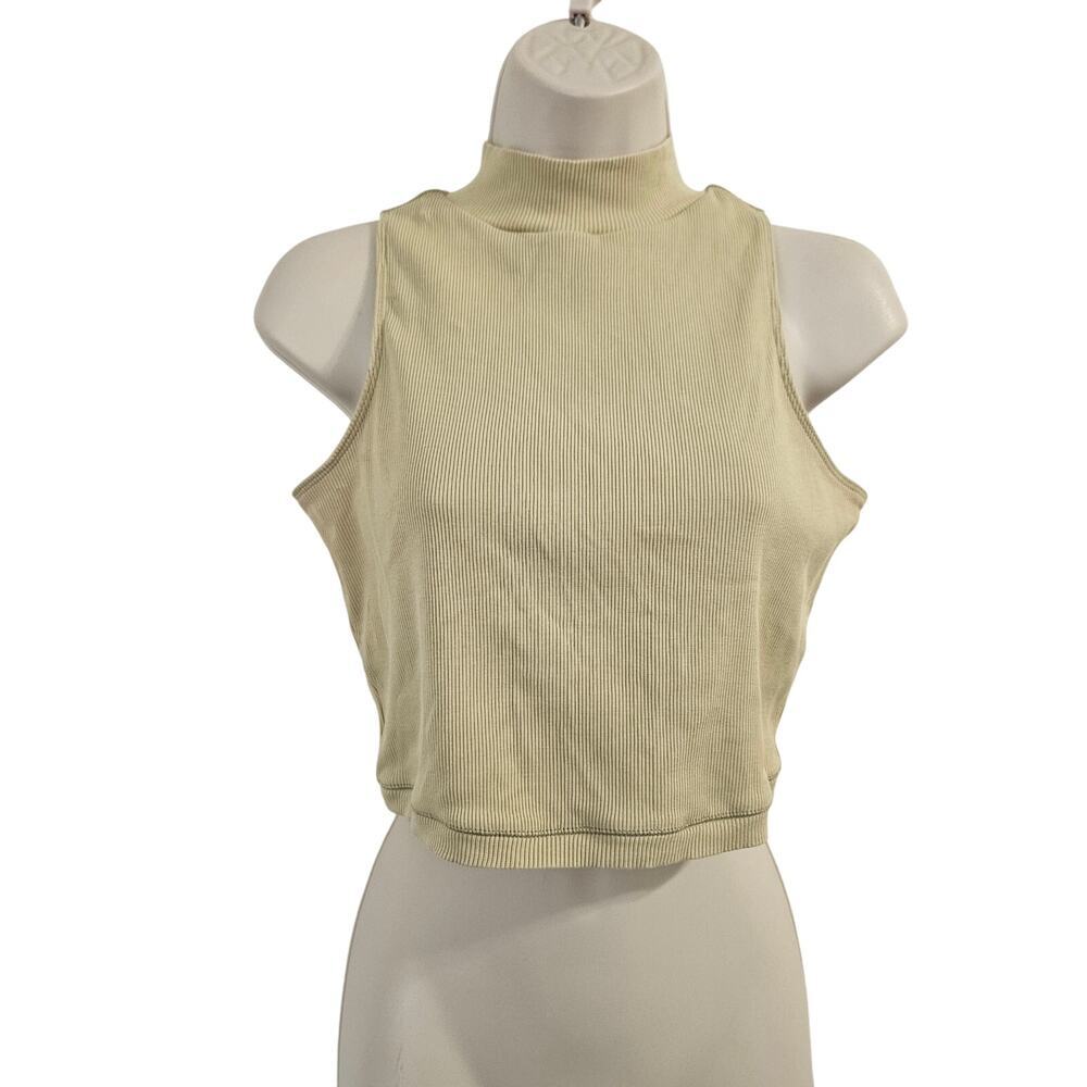 EVERLANE Ribbed Mock Neck Crop Top Size XS